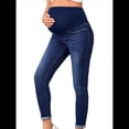 thumbnail image 3 of Pantalones Vaqueros de Maternidad para Mujer, Ajustados, Elásticos y Cómodos, para Embarazadas Azul Oscuro M, 3 of 8