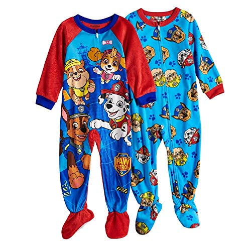 PAW Patrol Boy's Marshall, Chase, Everest, Skye Fleece Footed Pajama