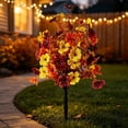 thumbnail image 4 of Autumn Artificial Flower with Ground Stake,16 Inch Fall Warm Tone Floral Pick, Weather Resistant Fake Plant Ornament for Yard Patio Garden Thanksgiving Decor, 4 of 6