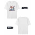 thumbnail image 6 of T Shirts for Women Short Sleeve Cotton Crewneck T-Shirt, Mermaid Coral Shell Watercolor Tee Tops Casual Basic T-Shirts, XS-5XL White M, 6 of 7