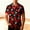 03 Black, variant on Men's Summer Heart-Print Beach Casual Short-Sleeve Button-Down Shirt Colorful Printed Clothing