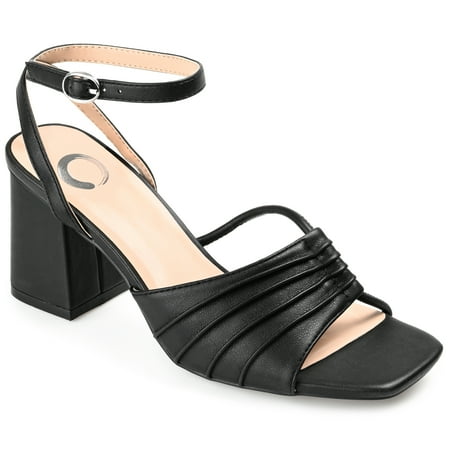 

Journee Collection Womens Shillo Open Square Toe Block Heel Sandals