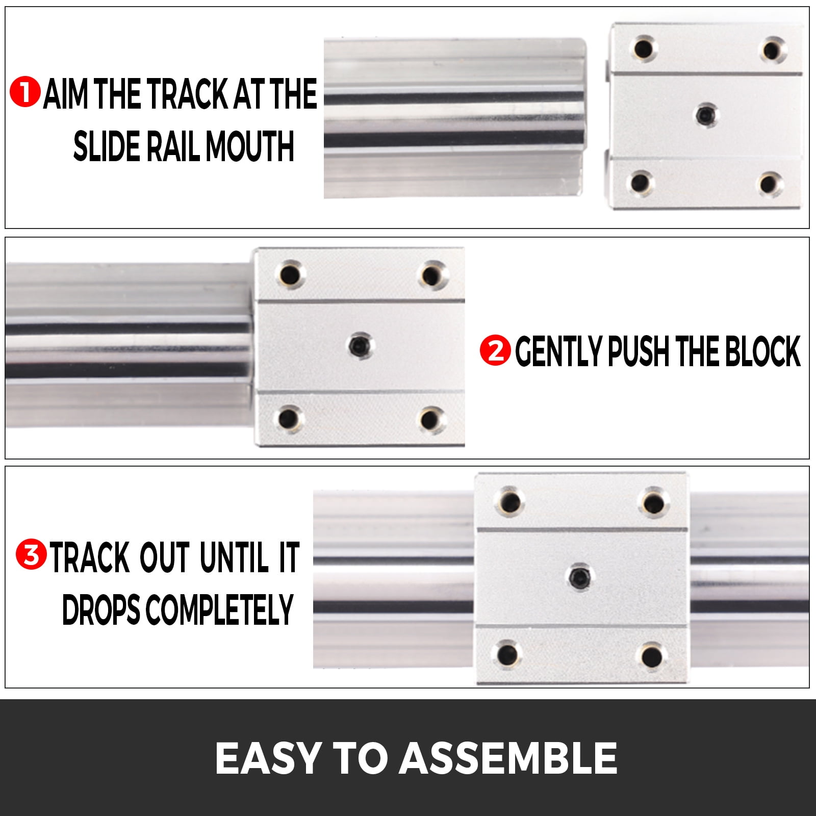 VEVOR Linear Rail SBR16-1500 mm 2 Rails 4 x Bearing Blocks SBR16UU for CNC  Machines 