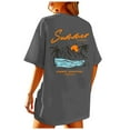 thumbnail image 3 of Puliio Womens T Shirts Beach Oversized Graphic Short Sleeve Crewneck Tee Summer Holiday Retro Baggy Shirts Tops, 3 of 7