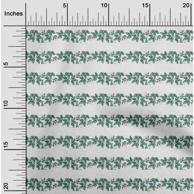 oneOone Viscose Chiffon Fabric Floral & Leaves Printed Craft Fabric BTY 42 Inches Wide