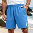 thumbnail image 3 of COMVALUE Men's Athletic Running Shorts Gym Workout 7"/9"/5" Quick Dry Lightweight Sports Basketball Tennis 3 Zipper Pockets Sky Blue for Size L, 3 of 5