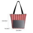 thumbnail image 3 of Bingfone Stripes Red White Women Shoulder Tote Bags Casual Bag Ladies Shopping Handbag, 3 of 7