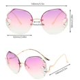 thumbnail image 4 of Lunettes de Soleil Sans Monture pour Femmes Protection UV400 Lunettes de Soleil Vintage Sans Monture Dégradé Lunettes de Soleil Rétro avec Strass pour Activité Extérieure, 4 of 10