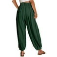 thumbnail image 4 of Baqcunre Womens Sweatpants Womens High Waist Wide Leg Pants Palazzo Pants Beach Loose Baggy Harem Pants With Pockets Joggers Pants For Women Womens Pants Army Green L, 4 of 8
