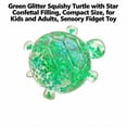 thumbnail image 2 of Green Glitter Squishy Turtle with Star Confetti Filling, Compact Size, for Kids and Adults, Sensory Squeeze Toy, 2 of 3