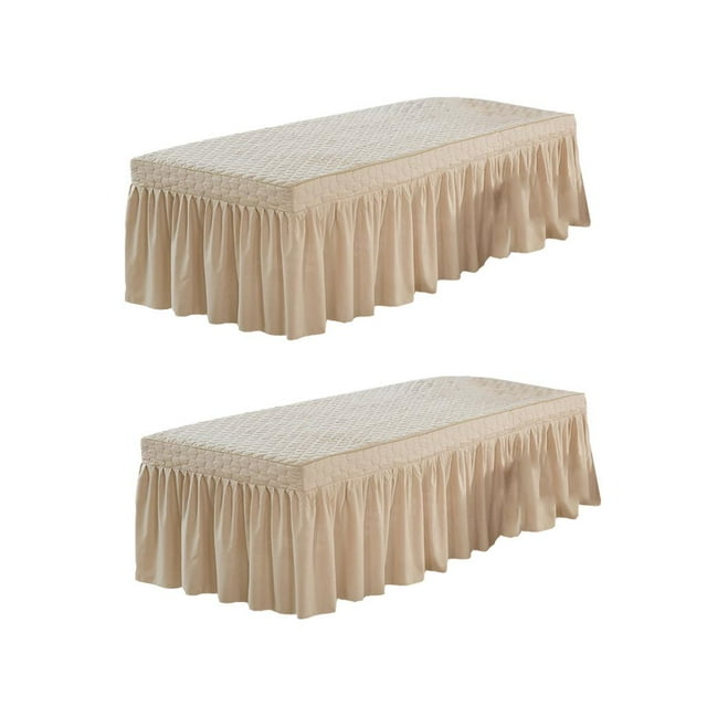 2 piezas Light Camel 185x70cm Microfibra SPA de cama de de con orificio para el facial Macarena Hoja de cenefa de mesa de masaje