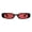 red, variant on Womens Mod Narrow Rectangular Pimp Color Lens Plastic Sunglasses Yellow