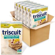 Triscuit Reduced Fat Whole Grain Wheat Crackers, Vegan Crackers, 6-7.5 Oz Boxes