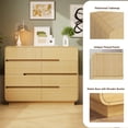 thumbnail image 4 of Pikvki 39.4" Wide 8 Drawer Dresser, Modern Fluted Wood Chest of Drawers with Anti-Tipping Device for Bedroom, Living Room, Natural Oak, 4 of 8
