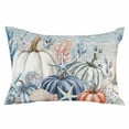 thumbnail image 2 of Blue Coastal Fall Throw Pillow Covers, Thanksgiving Pumpkins Starfish Botanical Soft Breathable Pillow Cases with Zipper for Sleeping, King Size Pillowcases for Couch Bed Sofa Chair 20x36 Inches, 2 of 6