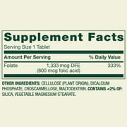 Spring Valley Folate Dietary Supplement, 1,333 mcg DFE, 400 Count
