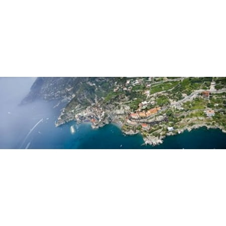 Aerial view of a town Atrani Amalfi Coast Salerno Campania Italy Poster