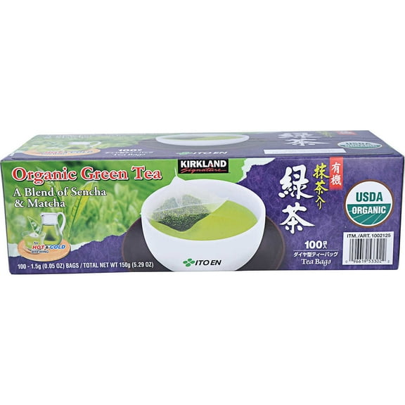 Kirkland Signature Organic Green Tea 1.5 g (100 Count)