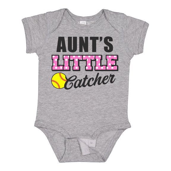 Inktastic Aunt's Little Catcher Softball Girls Baby Bodysuit