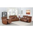 thumbnail image 2 of Steve Silver Natalia Leather Dual Power Reclining Sofa, Coach brown, 2 of 8