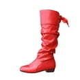 thumbnail image 2 of OKBOP Women's Knee High Boots, Round Toe Low Heel Faux Leather Winter, 2 of 5