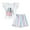Z5142 White, variant on Trolimons Summer Flying Sleeve Printed Top Tie Shorts Sets Outfits (Toddler), Size 5 - 7 Years