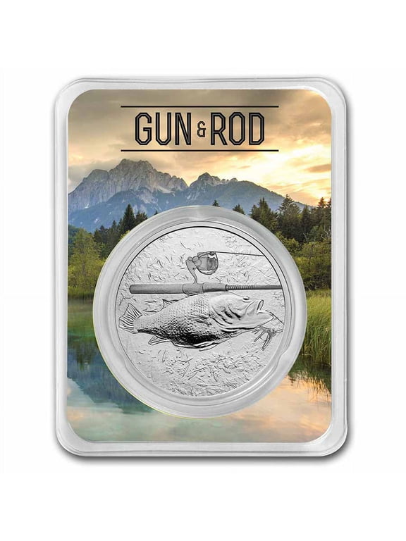 Collectible 1 oz Silver Round - Gun & Rod (Bass) w/ TEP