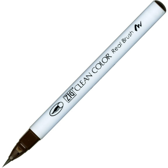 Kuretake Zig Clean Color Real Brush Marker, Dark Brown