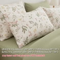thumbnail image 5 of JOLUSERE 3-Piece White Green Leaves Flowers Comforter King Set, Soft Pink Yellow Floral Pattern Bedding Set for Adults, 5 of 8