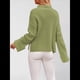 thumbnail image 5 of Suéteres de Cuello Redondo para Mujer, Conjuntos de Otoño, Suéteres de Punto con Cuello Redondo y Abertura Lateral, Tops de Moda. Verde XL, 5 of 10