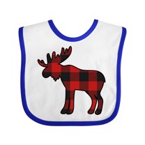 Inktastic Moose Silhouette Plaid Boys or Girls Baby Bib