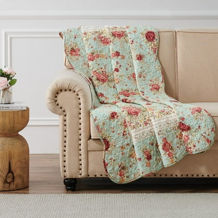 Greenland Home Fashions Antique Rose Traditional 100% Cotton Throw Blanket