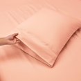 thumbnail image 5 of Nestl Extra Deep Pocket Sheets - Fits Mattress 18-24 Inches Deep, Extra Deep Pocket Twin Xl Sheets Sets, 4 Piece Twin Xl Size Sheets, Twin Xl Sheets Deep Pocket, Peach Sheets, 5 of 5