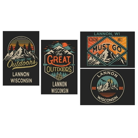 

Lannon Wisconsin Souvenir 2x3 Inch Fridge Magnet The Great Outdoors Design 4-Pack
