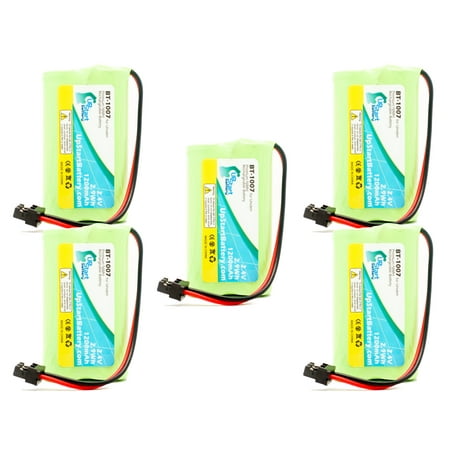 5x Pack - UpStart Battery Uniden CEZAi2998 Battery - Replacement for Uniden BT-1007 Cordless Phone Battery (1200mAh, 2.4V, NI-MH)