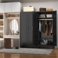 thumbnail image 4 of Polup 71" H Modern Steel Sturdy Armoire Cabinet with Shelves and Hanging Rod, Adult Bedroom Wardrobe Closet with Doors, 4 of 7
