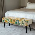 thumbnail image 2 of FUIALDOLG Watercolor Sunflower Butterfly Dining Bench Cover, Stretch Bench Seat Covers Slipcover with Elastic Band Washable Rectangle Chair Protector for Dining Room, Bedroom, 2 of 7