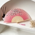 thumbnail image 6 of 2026 Traditional Chinese Folding Hand Fan,Portable Foldable Fan for Wedding,Dance,Party,Performance, Cherry Blossom and Butterfly Design, Silk and Bamboo Construction, Decorative Tassel,1PC, 6 of 6