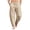 Khaki, variant on Mens Linen Pants Casual Harem Pants Elastic Waist Drawstring Loose Fit Casual Lightweight Summer Beach Pants with Pockets Baggy Trousers Army Green L