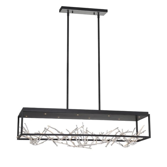 Rectangular Chandelier 8 Light Metal-Black/Silver Finish Eurofase Lighting 35642-023