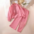 thumbnail image 5 of ATOGUTA Teen Girls Clothing Set Kids Sweatsuit Button Up Long Sleeve Jacket Sweatpants Fashion Clothing Set Size 7-12, Pink, 5 of 6