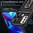 thumbnail image 4 of For Motorola Moto G Power 2022 Armor Case, Military-Grade Drop Protection, with Slide Camera Cover & Multi-angle Kickstand, Built-in 360° Rotating Magnetic Stand Rugged Case, Black, 4 of 10