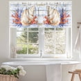 thumbnail image 4 of Ocean Life Valances for Windows, 42 x 18in, Marine Coral Shell Algae Starfish Wood Grain Rod Pocket Kitchen Valance Curtain Light Filtering Window Treatments for Living Room Bedroom, 1 Panel, 4 of 7