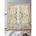 thumbnail image 3 of Sage Green Orange Floral Sheer Curtains 84 Inch Length 2 Panels Set, Boho Vintage Botanical Ethnic Voile Window Treatment Rod Pocket Curtains Sheers Drapes for Bedroom/Living Room/Kitchen 52"x84"x2, 3 of 7
