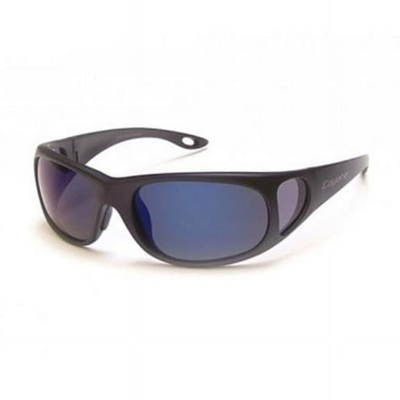 680562072228 P-22 Black Gray - Blue Mirror- Sportsman P-Series Polarized Aviator Sunglasses