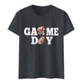 thumbnail image 5 of TSADFHJI T-Shirts pour Femmes Manches Courtes Col Rond Rugby Imprimé Lettre TTG Gris, 5 of 5