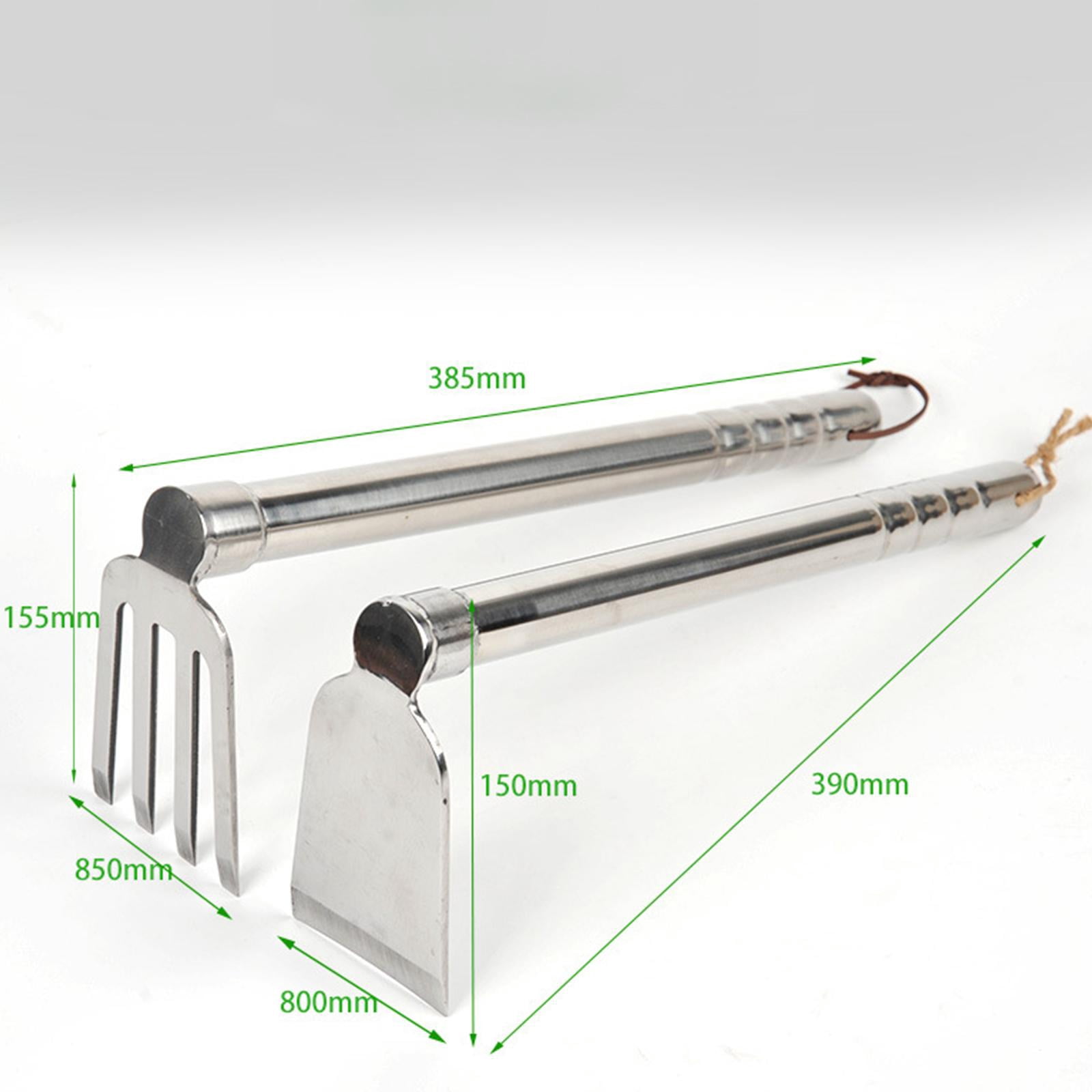Stainless Steel Gardening Hoe, Planting Vegetable Garden Tools, Ergonomic Handle, Portable Weeding Removal Tool for Backyard, Lawn, Yard Straight