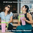 thumbnail image 7 of 40oz Tumbler with Handle & Straw Lid - Perfect Reusable Stainless Steel Water Bottle Travel Mug for Iced Coffee & Tea Great Gift for Women, 7 of 7
