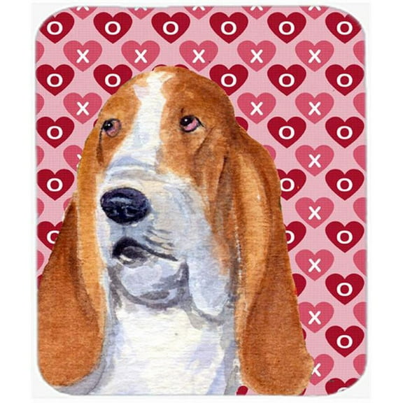 Carolines Treasures Basset Hound Hearts Love And Valentines Day Mouse Pad