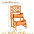 thumbnail image 4 of Orange 2 Tier Solid Fir Wood Raised Garden Bed with Trellis Cylindrical Planter for Climbing Plants Outdoor, 4 of 9